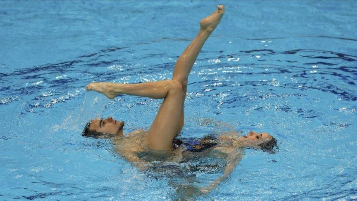 Ribes y Ferreras en un momento de su actuación en el Europeo-ANDREW BOYERS / REUTERS