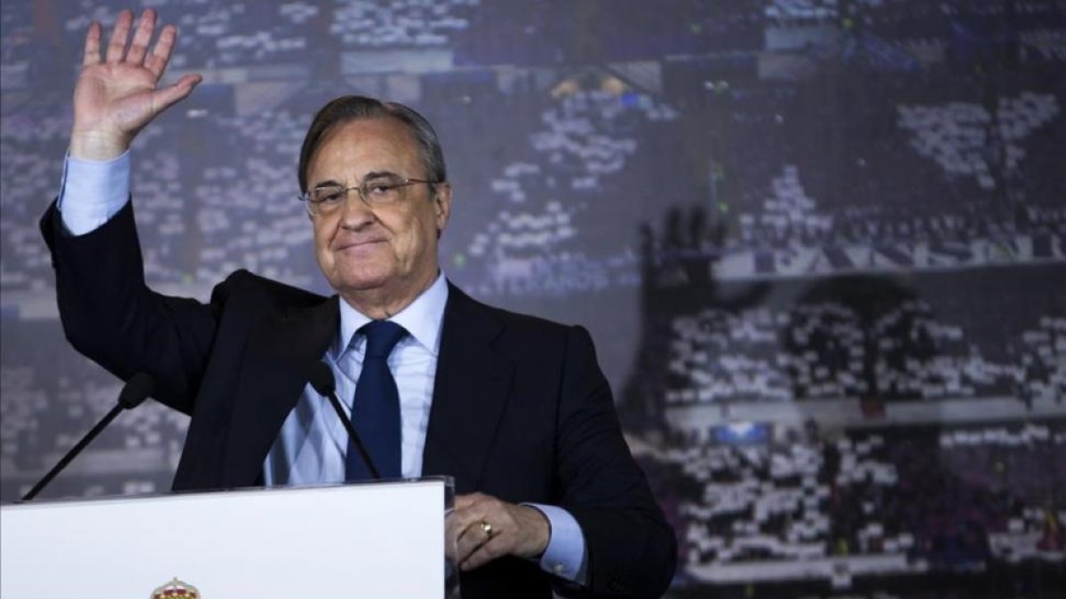 Florentino Pérez, durante su última reelección como presidente el pasado mes de junio.-FRANCISCO SECO