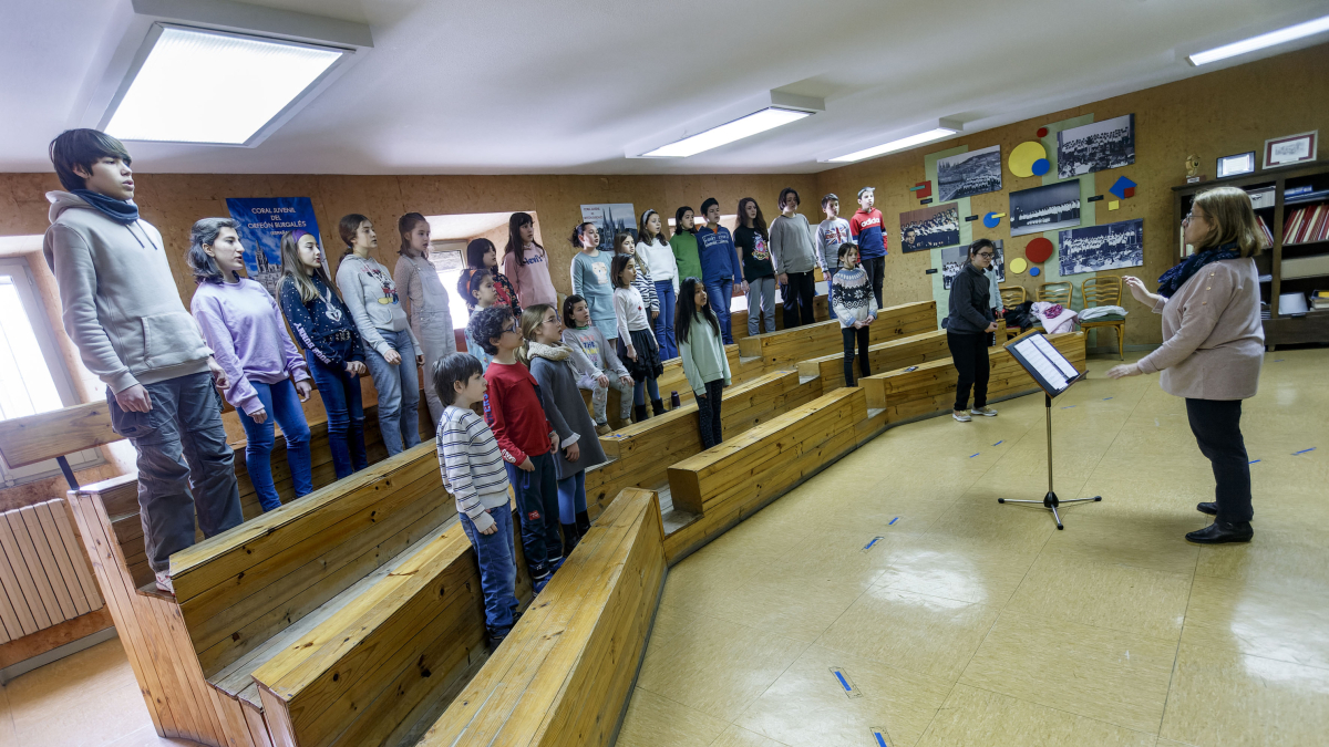 El Orfeón Burgalés Infantil ensaya cada sábado en las instalaciones de la agrupación que cumple este 2023 130 años.