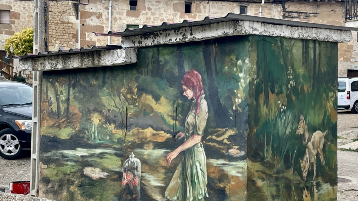 Parte del mural sobre Santa Casilda creado por Regue Mateos.
