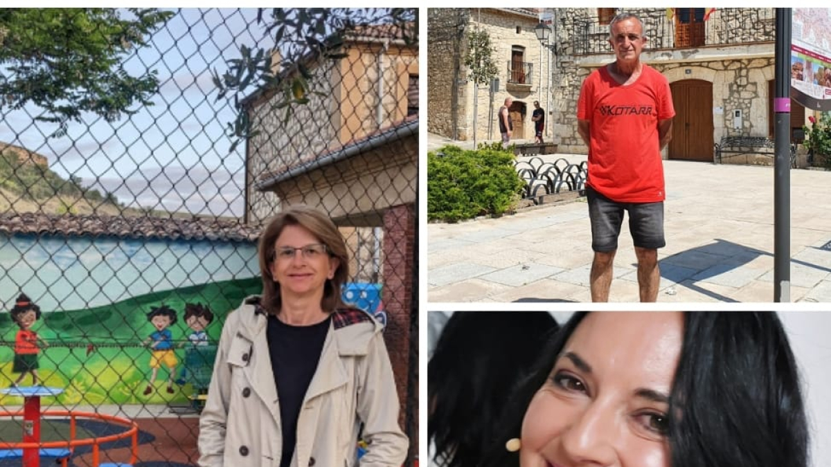 Marisa Plaza (izquierda), Félix del Cura y Montse Monje. Todos son alcaldes de pueblos de la Ribera