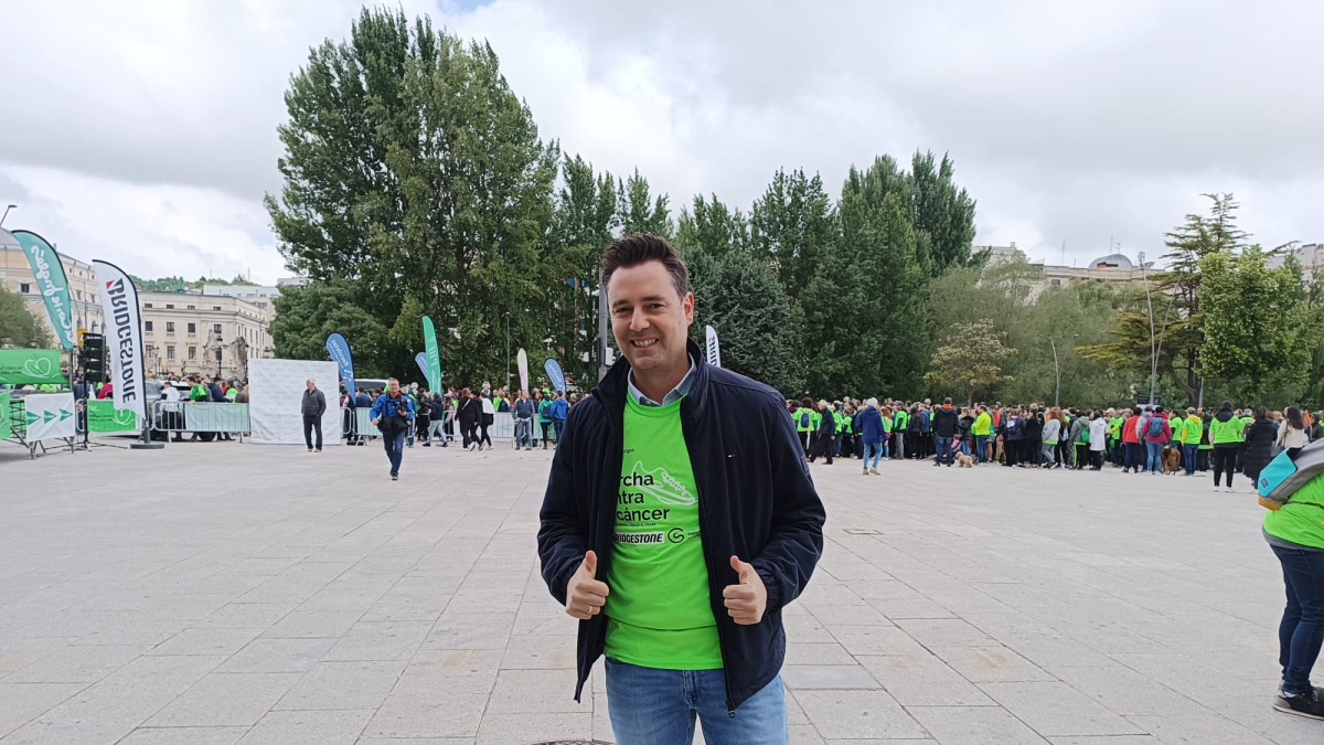 El alcalde de Burgos, Daniel de la Rosa, en la tercera Marcha contra el Cáncer.