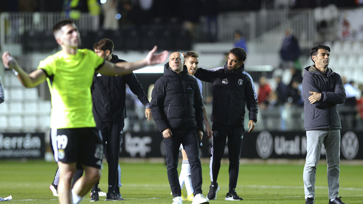 Julián Calero durante el último encuentro en El Plantío.