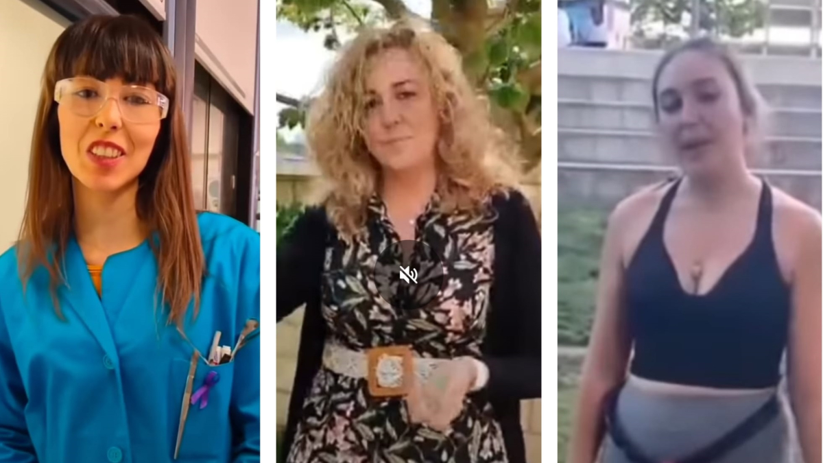 Carla Hernando, Rocío Muñoz y Sandra Hernando participando en la iniciativa 'Lymetro a metro'.