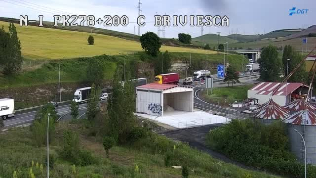 Imagen de la cámara de tráfico en la N-I en Briviesca