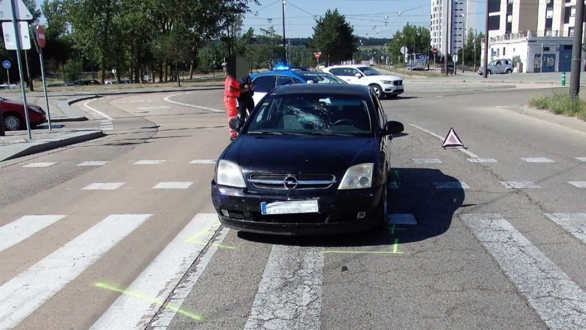Imagen de un accidente en el bulevar.