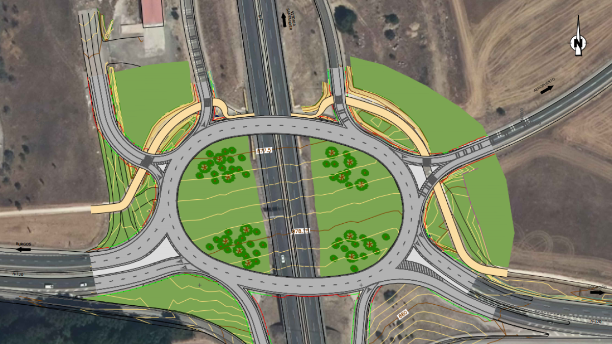 Reproducción del proyecto de mejora de la rotonda de acceso al aeropuerto.