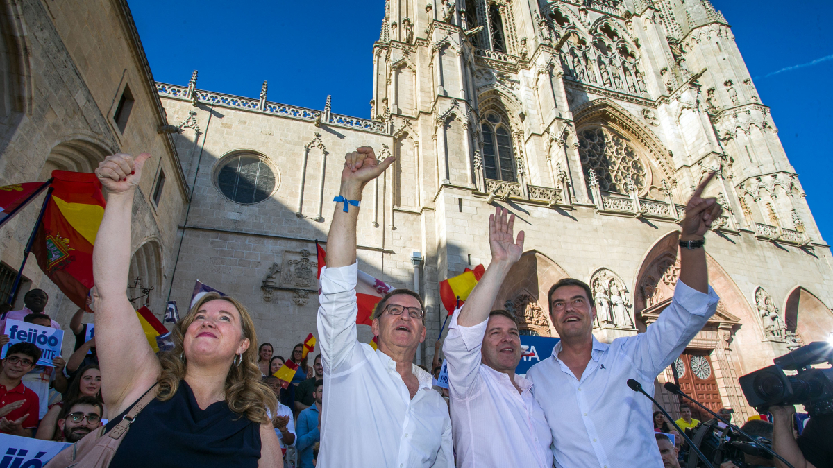 Cristina Ayala, Alberto Núñez Ferijóo, Alfonso Fernández Mañueco y Ángel Ibáñez.