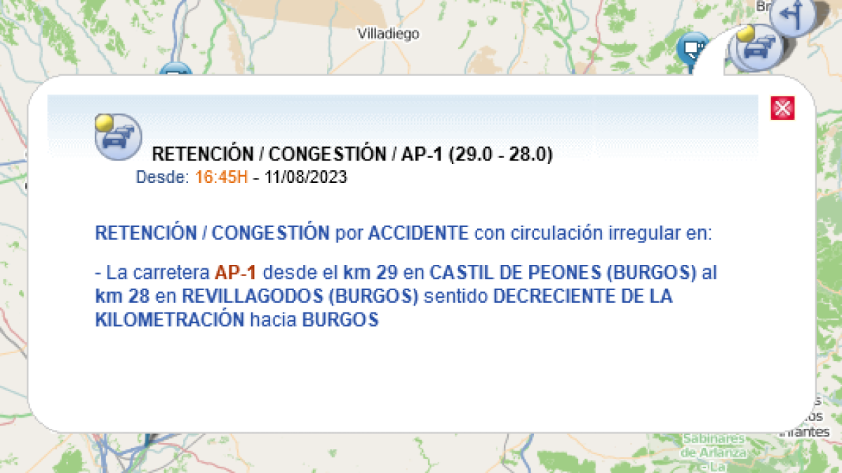 Uno de los accidentes se produjo en Castil de Peones.