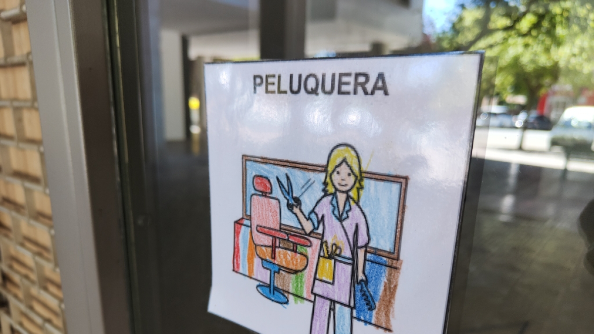 Pictograma en una peluquería de G-3