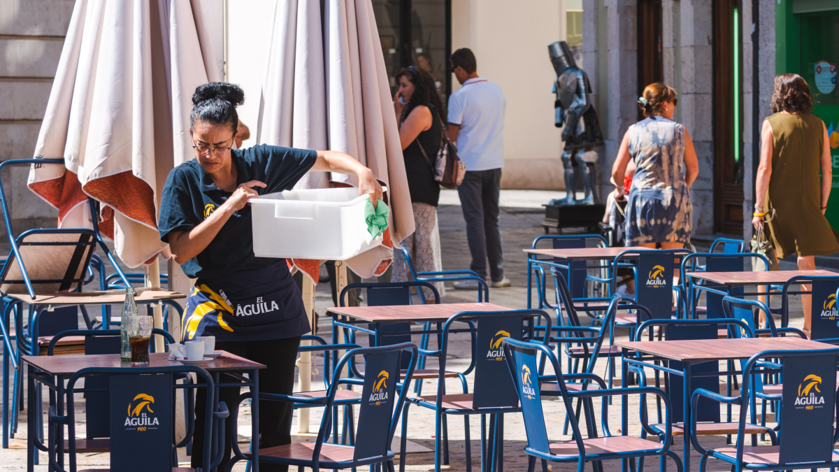 Imagen de una terraza de un establecimiento de hostelería.