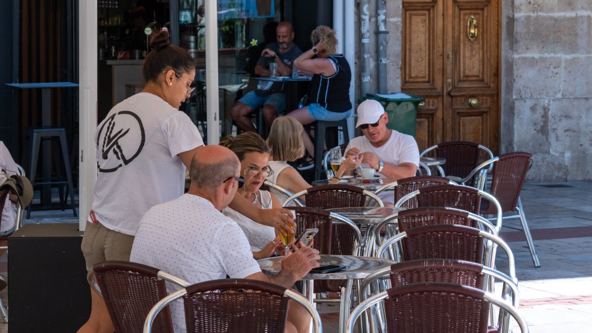 Una terraza de hostelería, en la capital burgalesa.