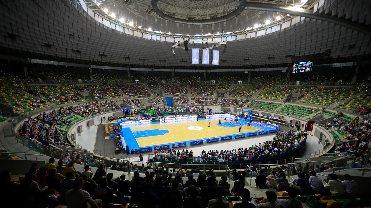 Aspecto del Coliseum durante la semifinal entre Tizona y San Pablo en la Copa de Castilla y León.