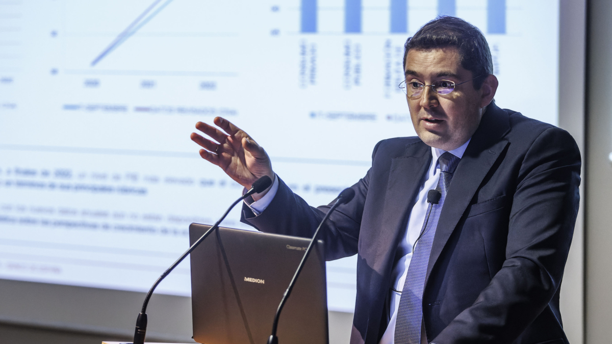 Un momento de la intervención de Ángel Gavilán, director general de Economía y Estadística de Banco de España.