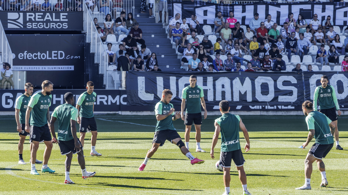 Bolo agradeció a la afición que acudiera al último entrenamiento en El Plantío antes del partido a dar su apoyo al equipo.