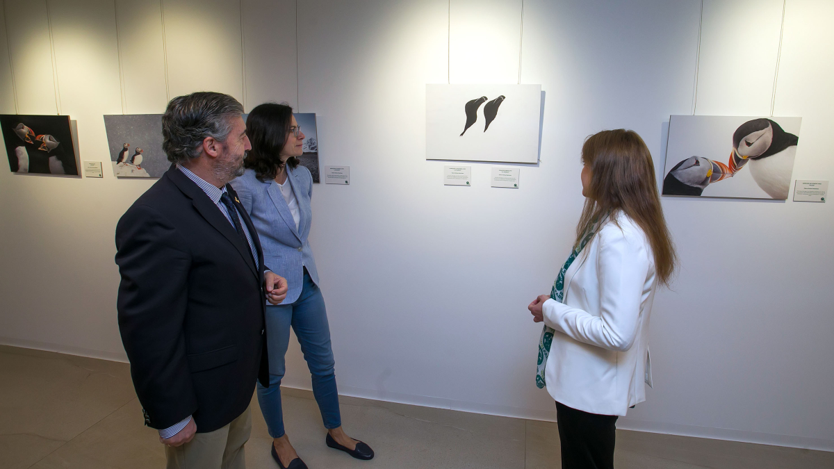El presidente de la Fundación Caja Rural, Tomás Fisac, con la responsable de One Welfare, Rebeca García, y la coordinadora del concurso de Fotografía, Isabel Rollo.