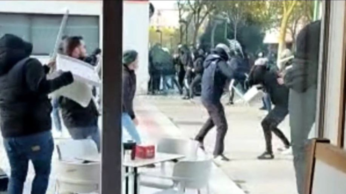 Imagen de los altercados entre radicales en noviembre de 2022.
