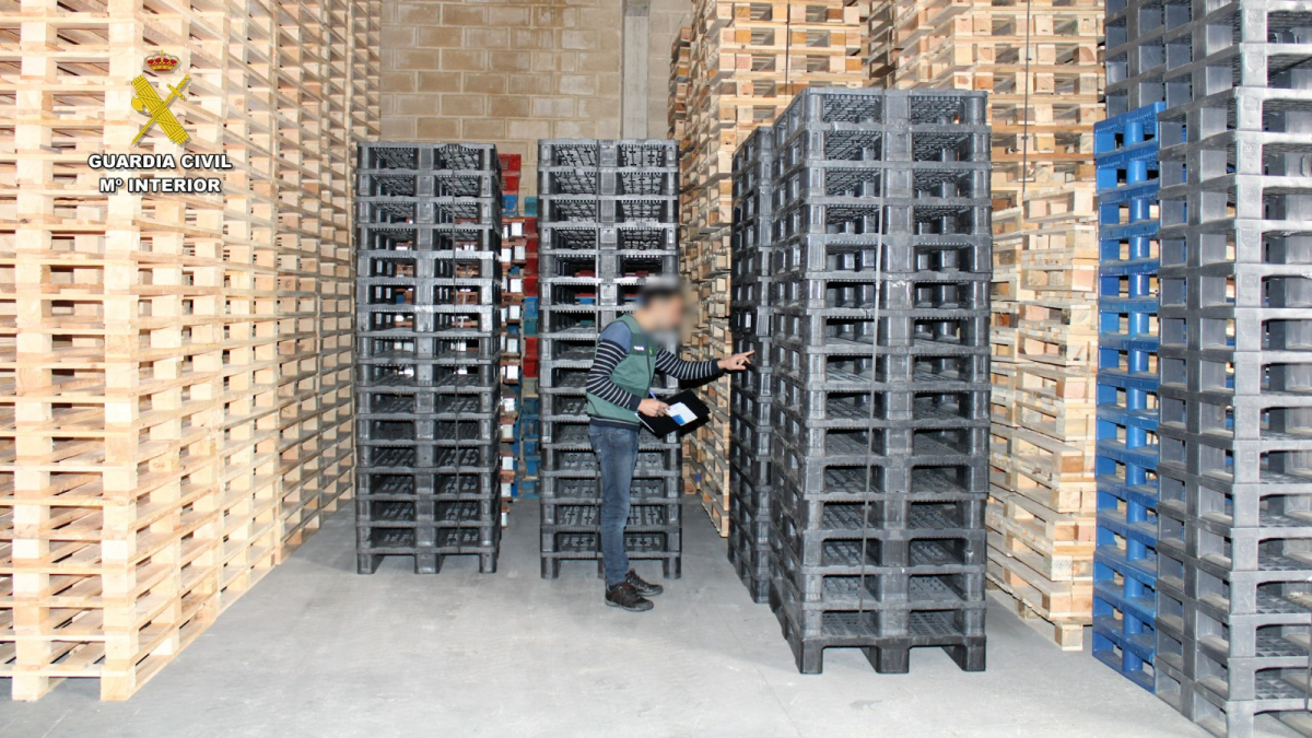 Palés recuperados en la operación.