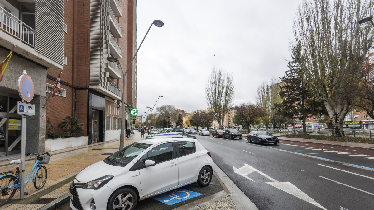 Al sur del río Vena, en Reyes Católicos, solo hay una plaza de aparcamiento para personas con movilidad reducida.