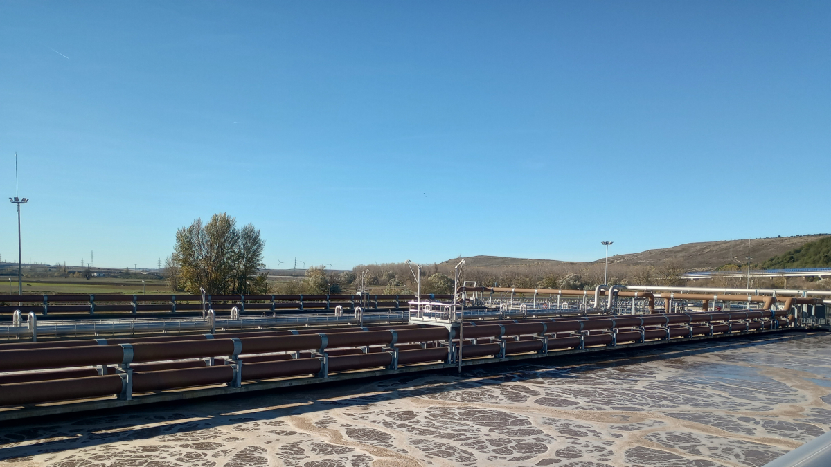 Vista de las instalaciones de la estación depuradora de aguas residuales de Burgos.