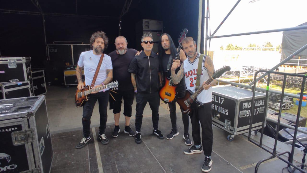 La banda madrileña Hamlet, antes de un concierto.