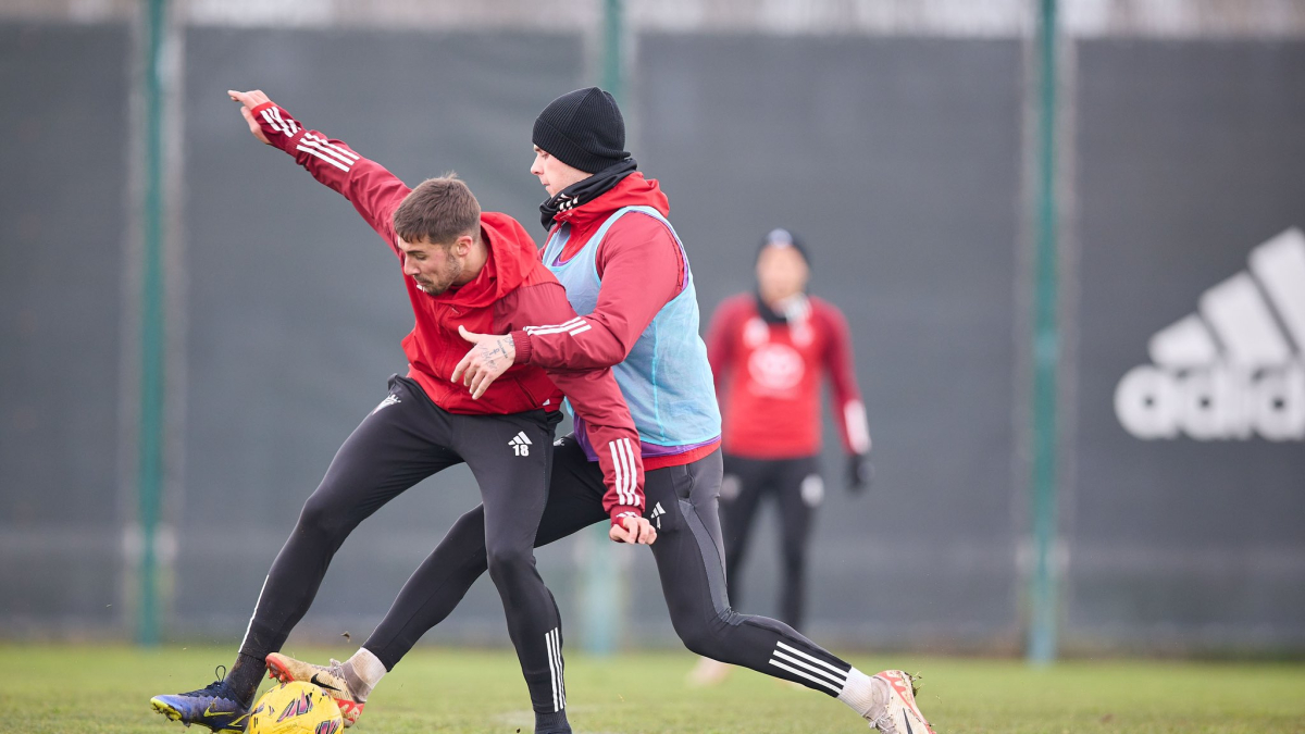 Imagen del entrenamiento del CD Mirándés.