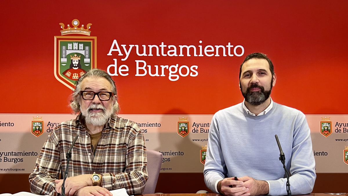 José María Romo y Daniel Garabito, en rueda de prensa en el Ayuntamiento de Burgos.