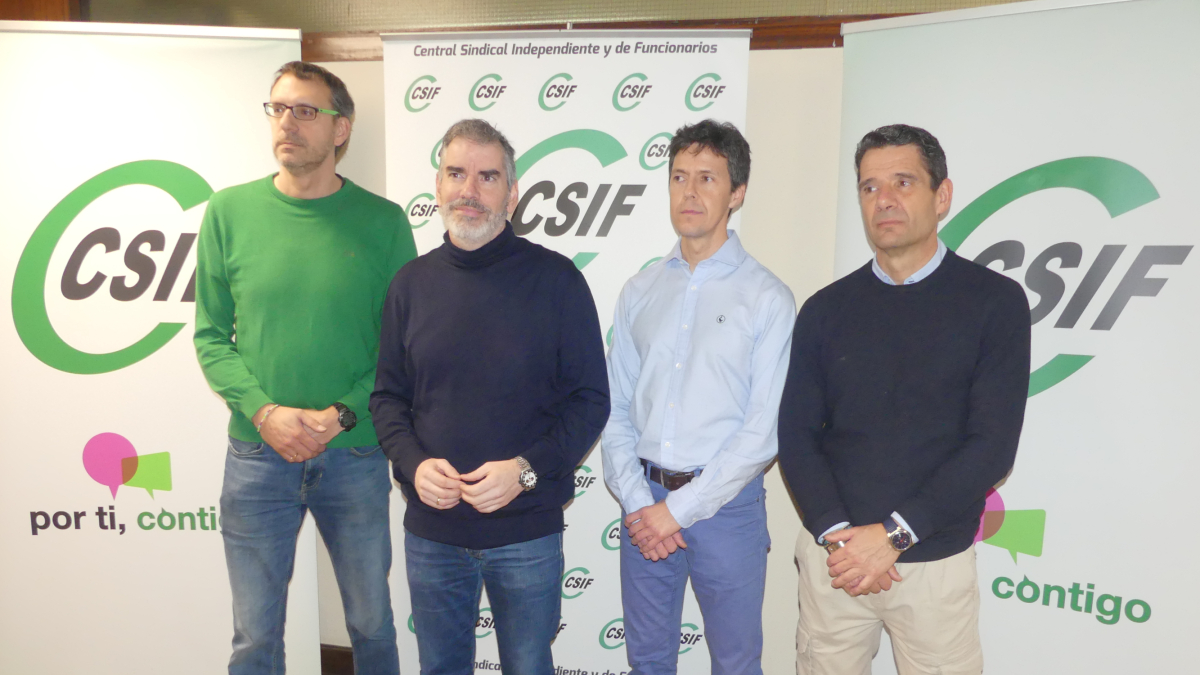Rubén Merino, Benjamín Castro, Marcelino Arribas y Carlos Rincón, todos de Csif.