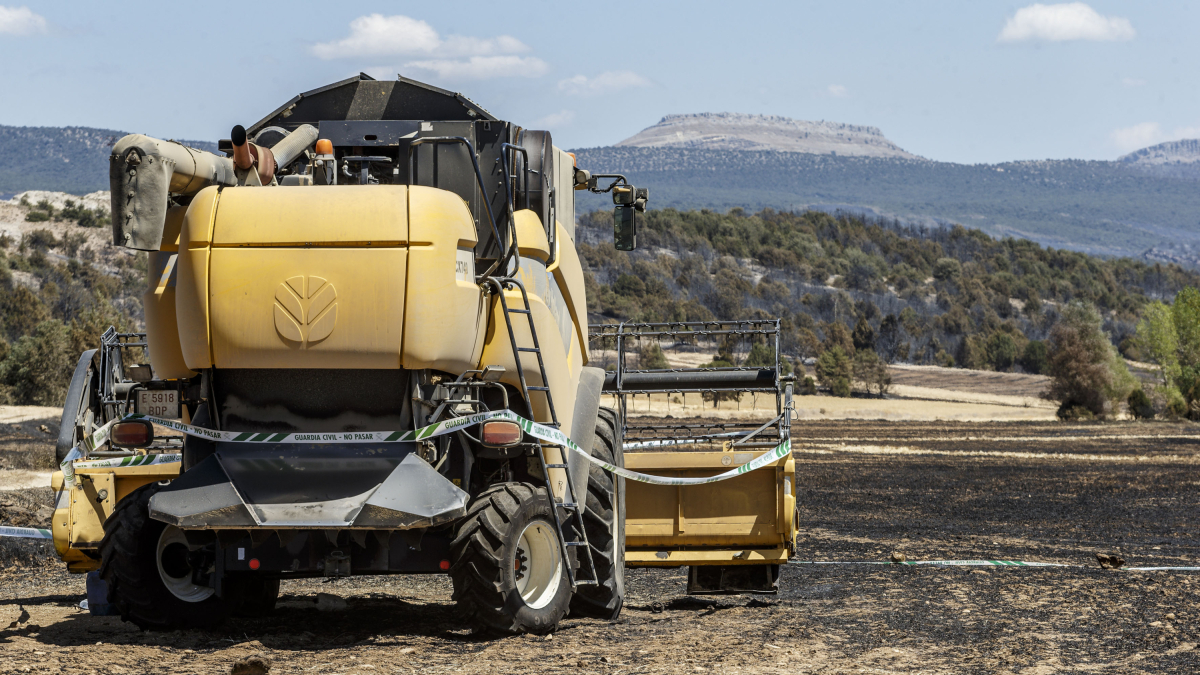 Imagen de la cosechadora investigada.
