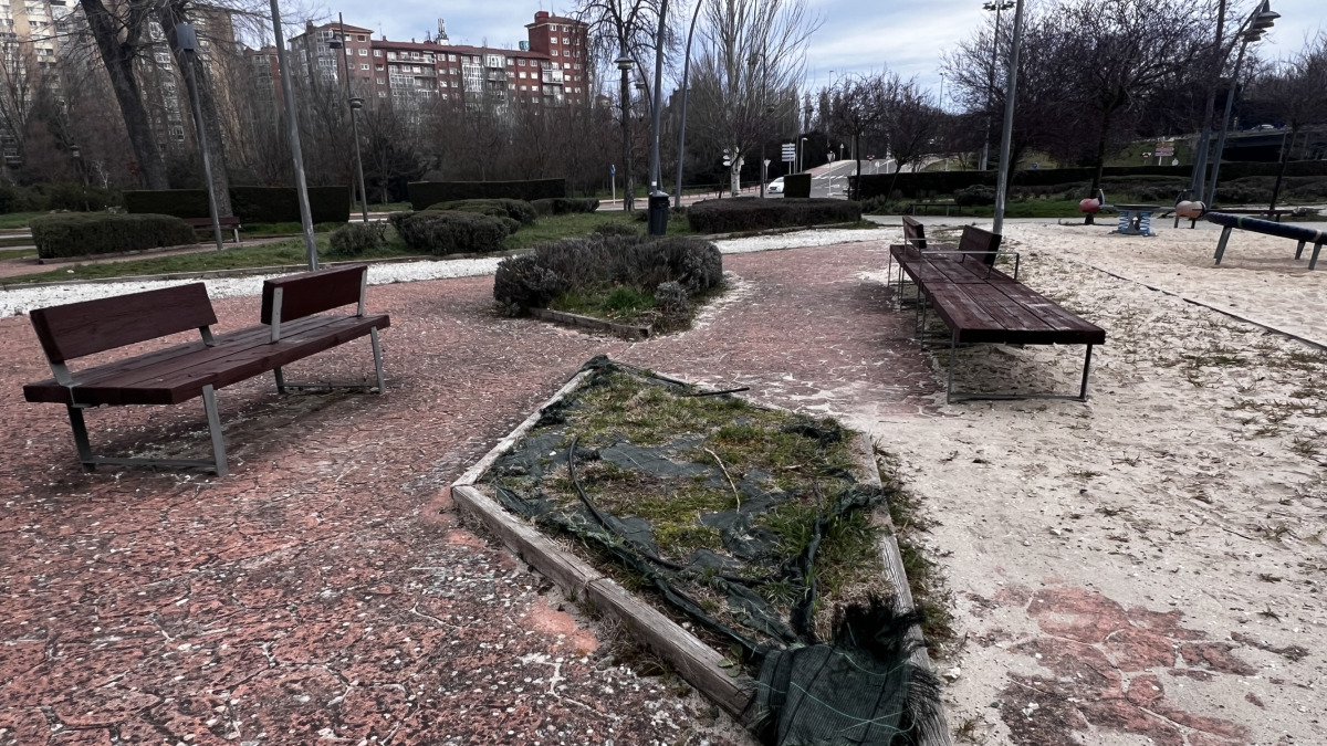 Imagen de hace unos meses del estado del parque de la Quinta, junto al colegio Jesuitas de Burgos.