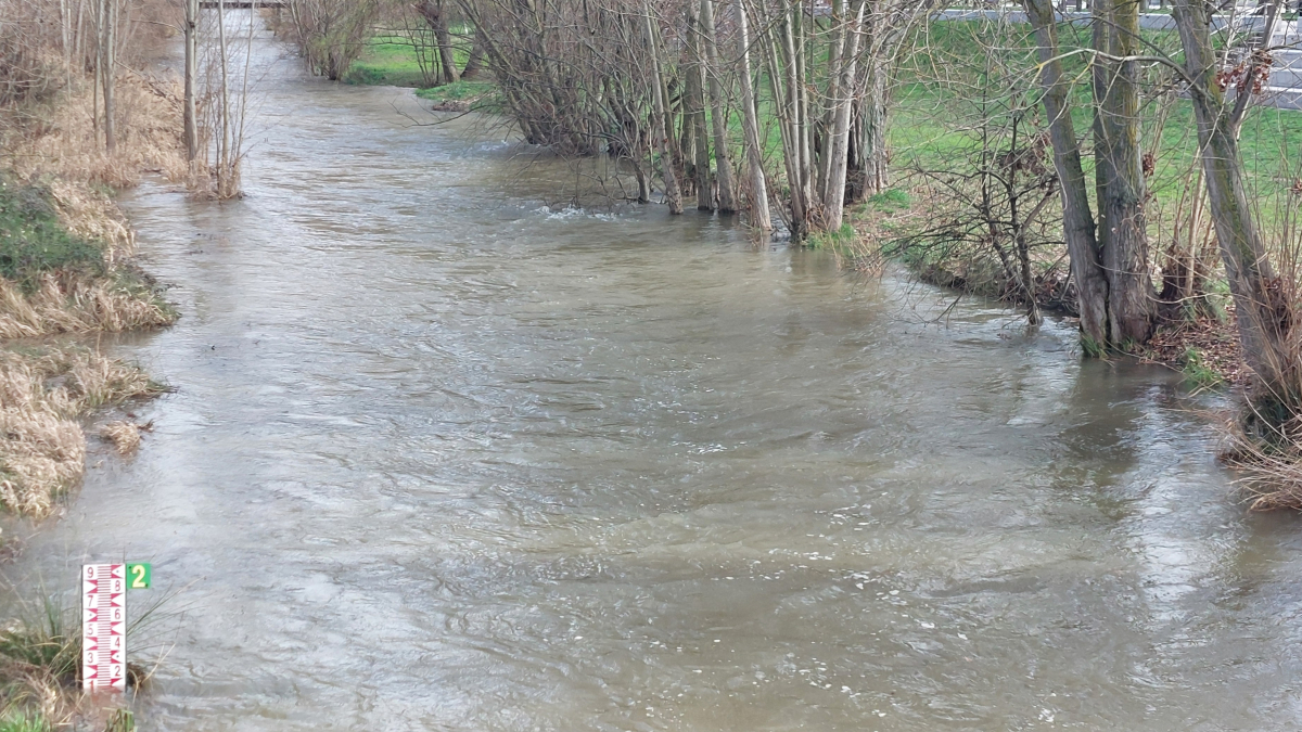 Nivel del río Arlanzón a su paso por el centro de Burgos capital.