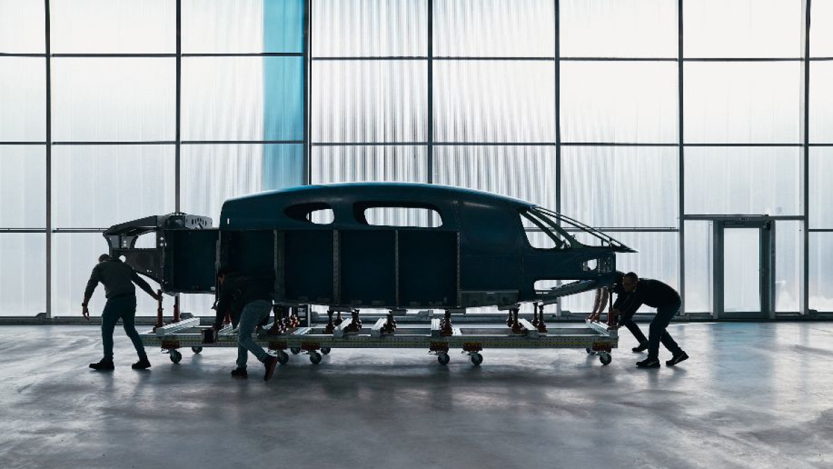Primer fuselaje del Lilium Jet, el avión totalmente eléctrico de despegue y aterrizaje vertical (eVTOL) de la firma alemana, fabricado por Aciturri