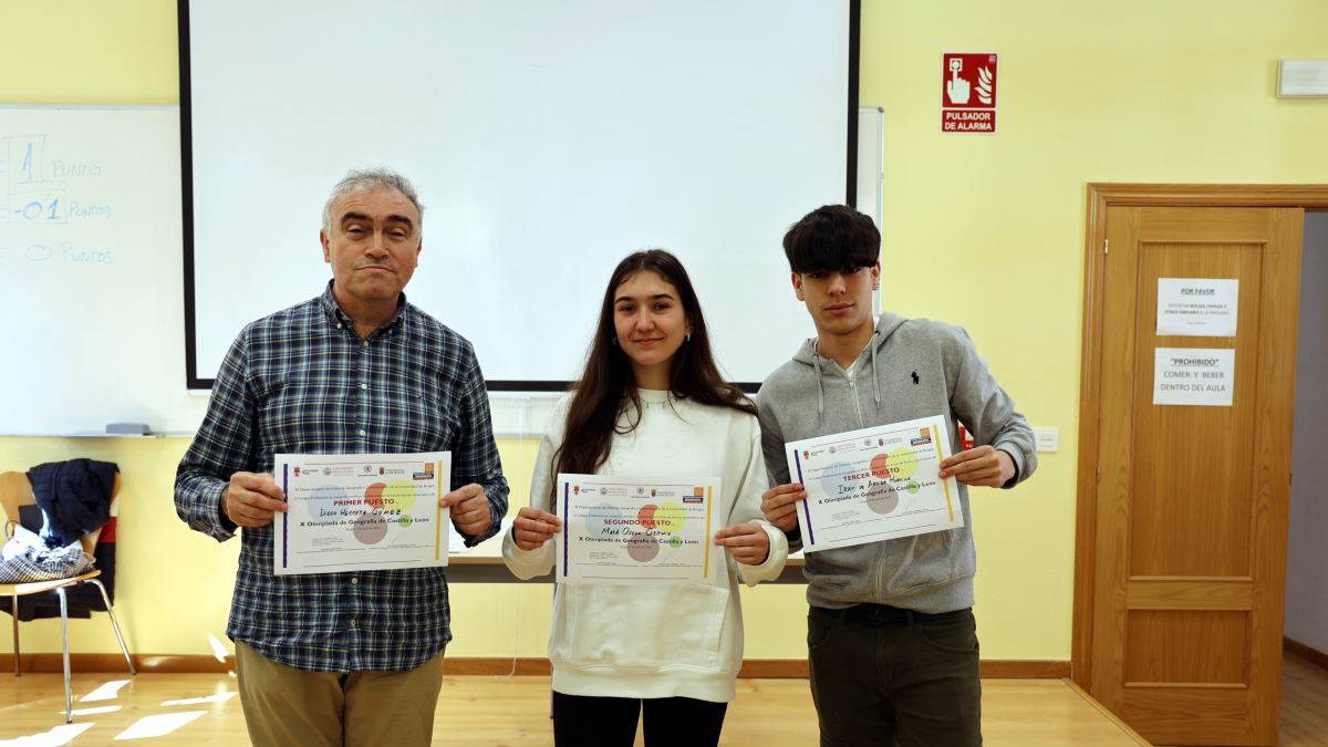 Santiago Rubio Cámara, Mara Ojeda Gerwif e Izán de Arriba Horrillo, ambos del Diego Marín de Aguilera.