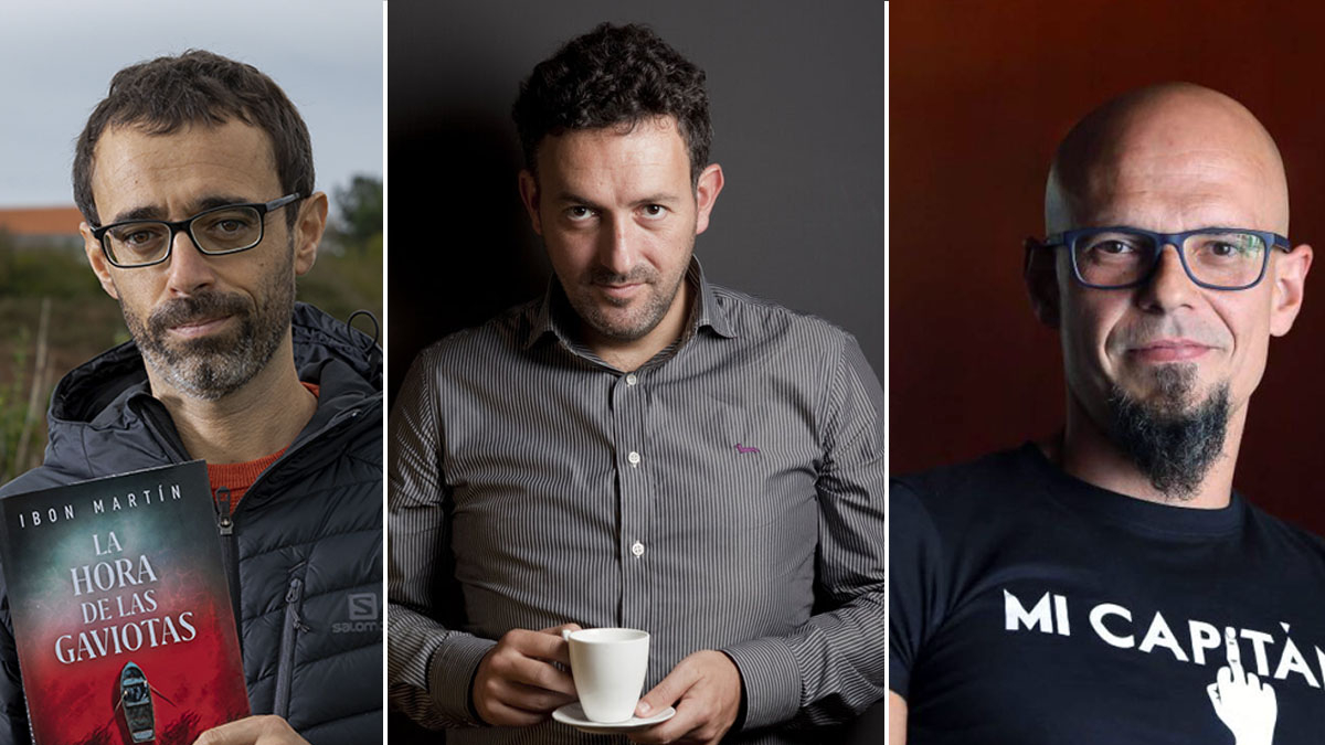 De izquierda a derecha: Ibon Martín, Mikel Santiago y César Pérez Gellida.