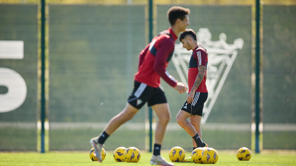 Imagen del entrenamiento del Mirandés.