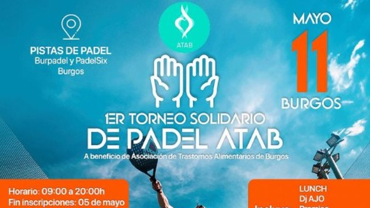 Cartel del primer torneo de pádel benéfico ATAB.