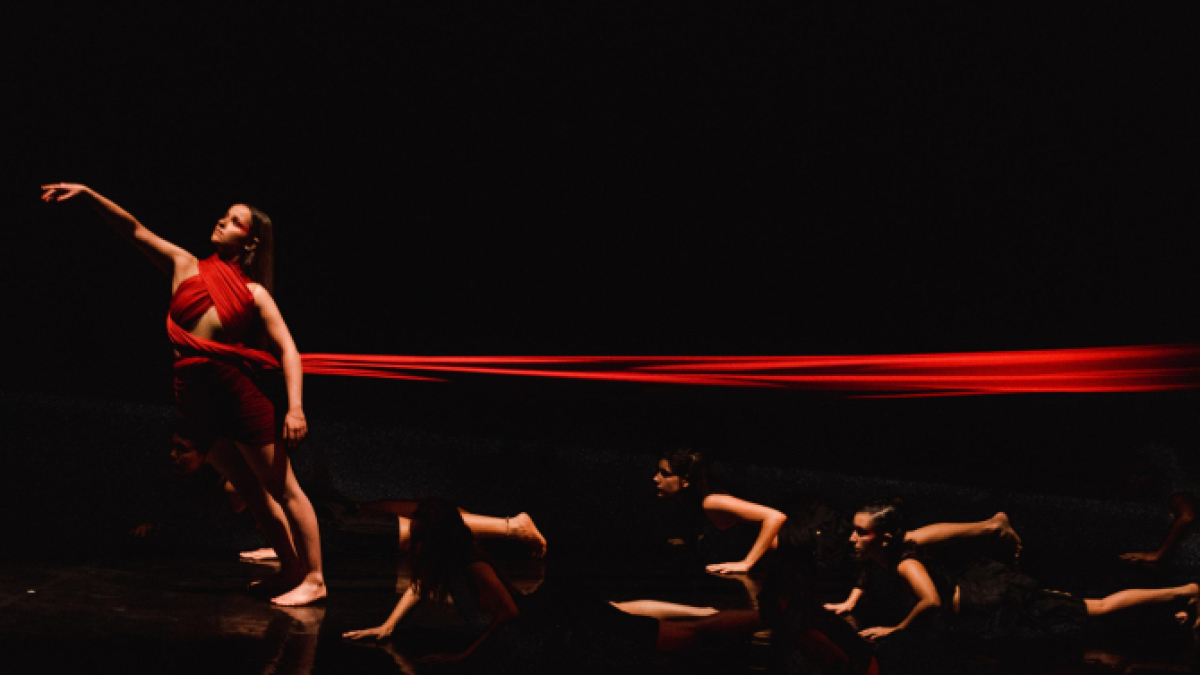 Alumnos de la Escuela de Danza de Burgos en una de sus coreografías