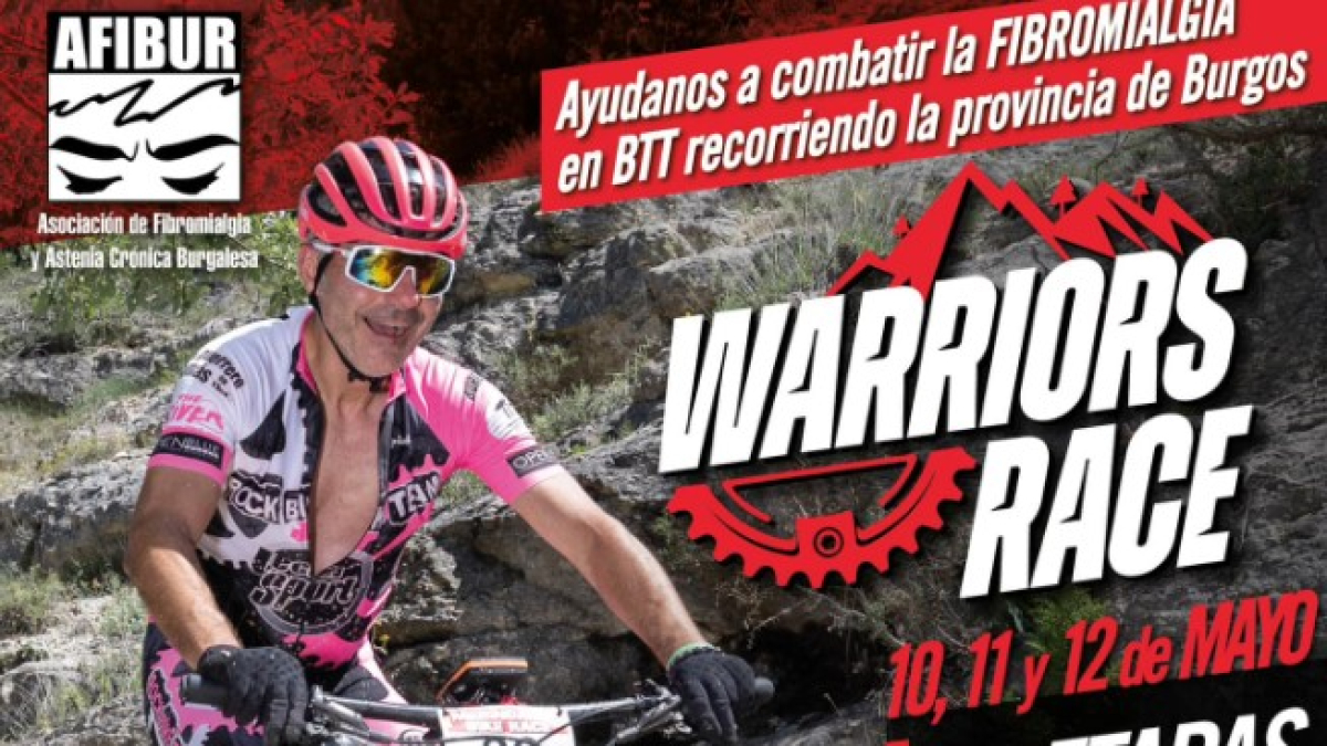 Detalle del cartel de la Warriors Race en favor de Afibur.