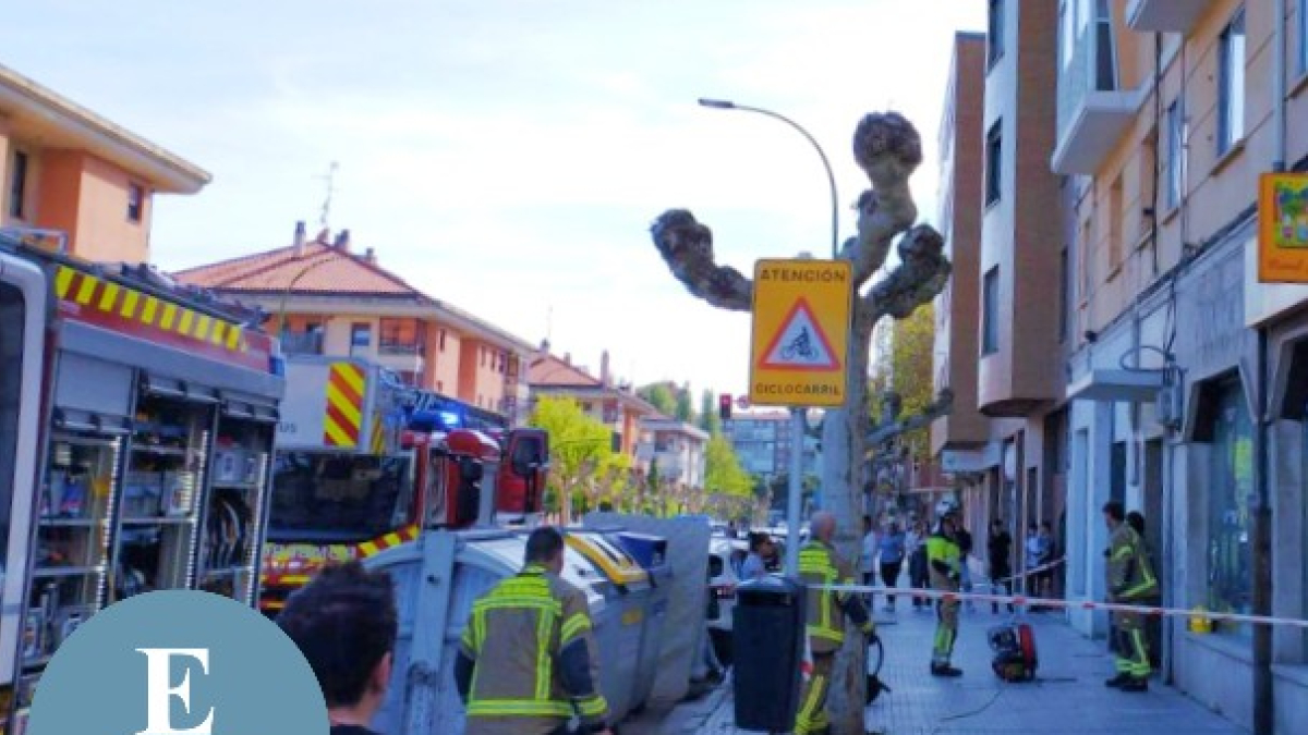 Incendio en el número 105 de la calle Vitoria, junto a la sede del PSOE.