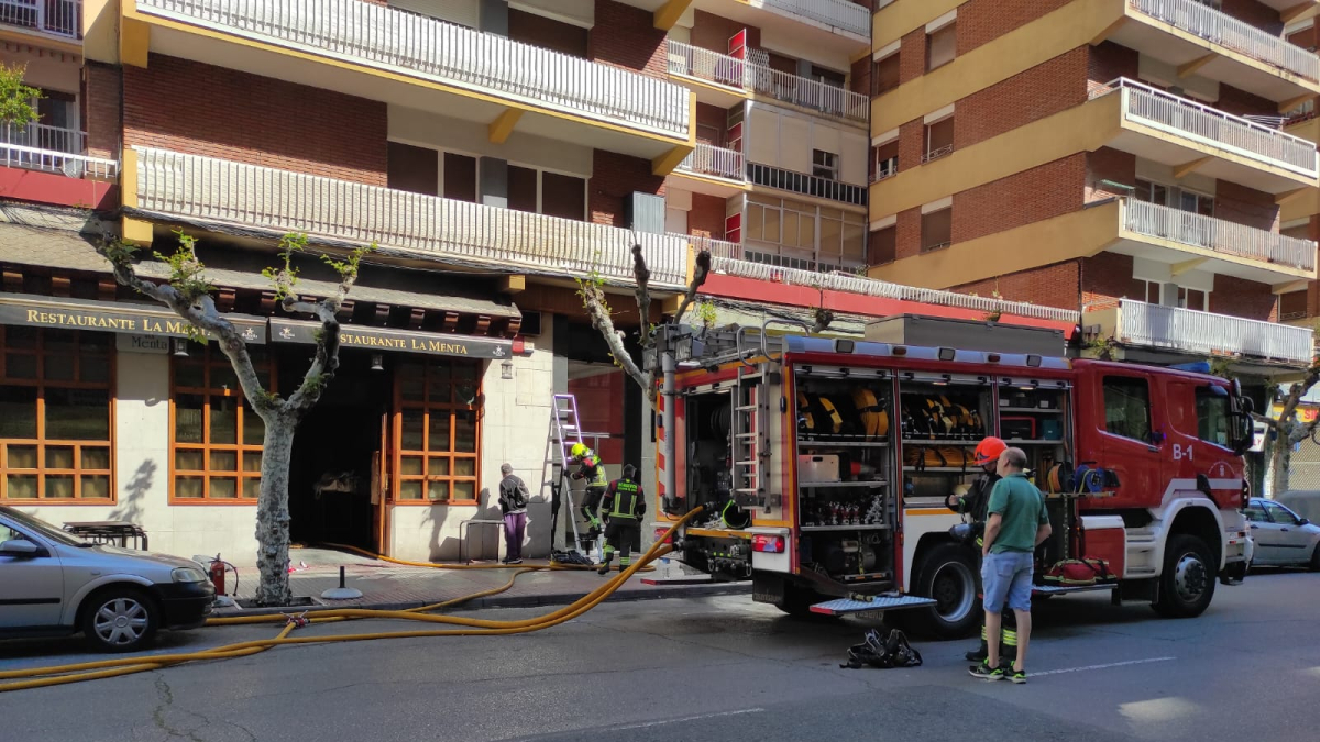 Incendio en el restaurante La Menta, en Miranda de Ebro