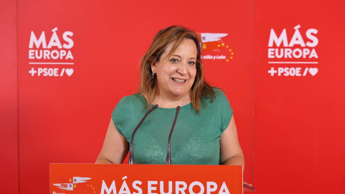 La 'número dos' de la candidatura europea del PSOE y presidenta del Grupo de la Alianza Progresista de Socialistas y Demócratas en el Parlamento Europeo, Iratxe García, este sábado en un acto en Soria