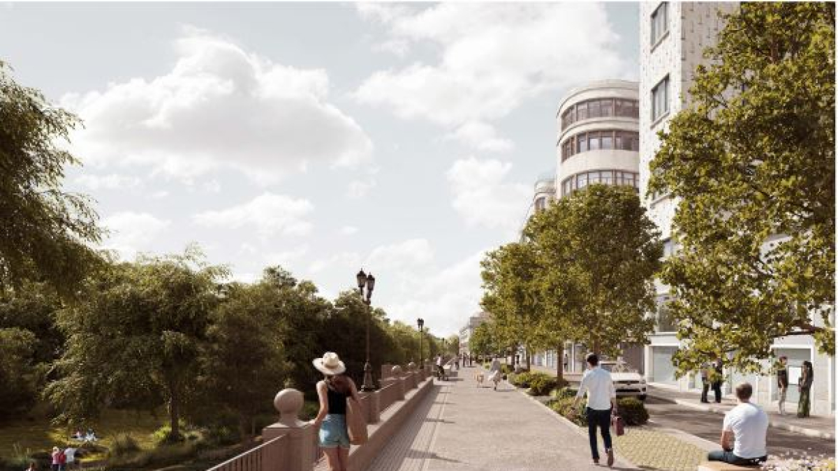 Recreación de la nueva avenida Arlanzón, según recoge la propuesta de Burgos Río de 'Las edades del Agua'.