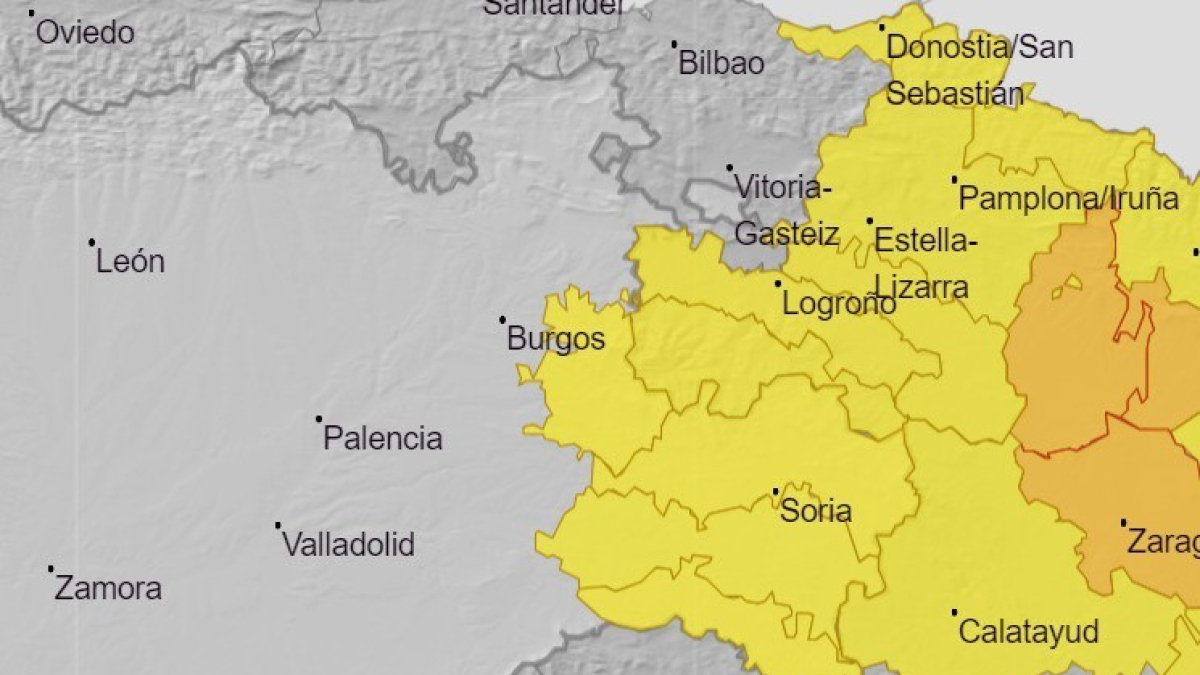 Avisos activos este domingo en la Aemet