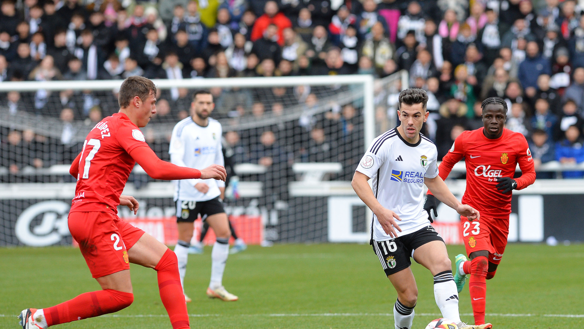 Imagen del partido de Copa del Rey entre el Burgos Cf y el Mallorca.
