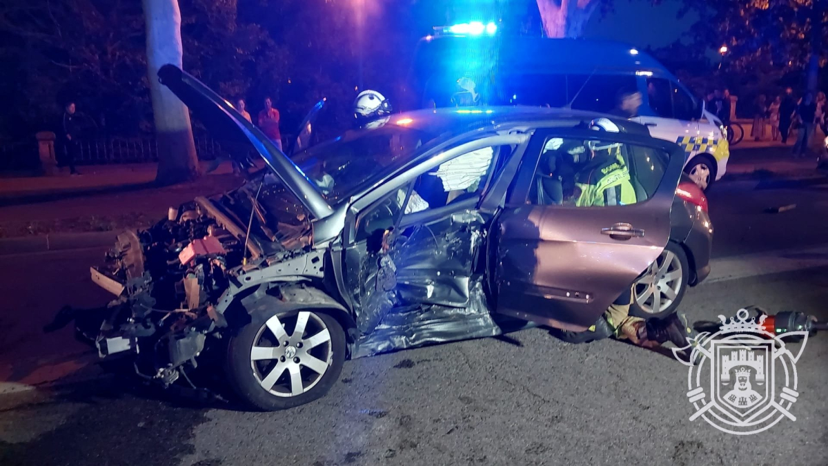 Brutal accidente en la avenida de Palencia.