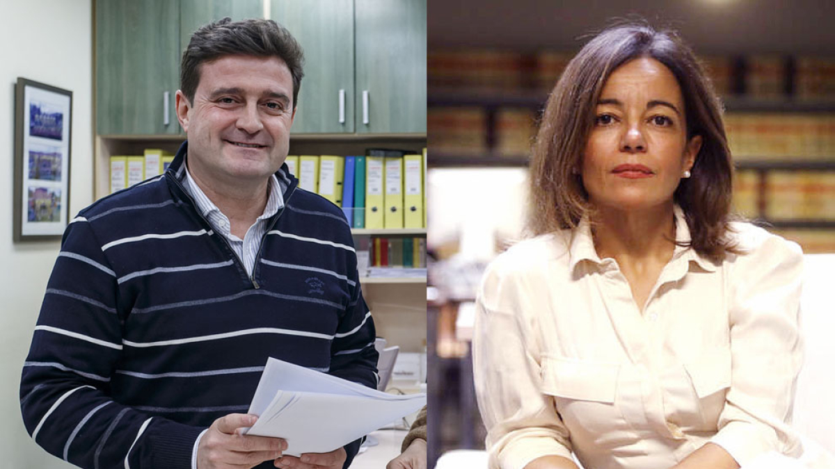 Elías Gutiérrez, nuevo presidente del Consejo Regional de Procuradores, y Encina Martínez, decana de León.