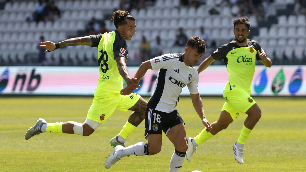 Imagen del partido entre el Burgos CF y el Mallorca.