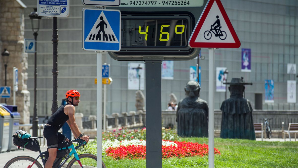 Imagen del termómetro de la Plaza España.