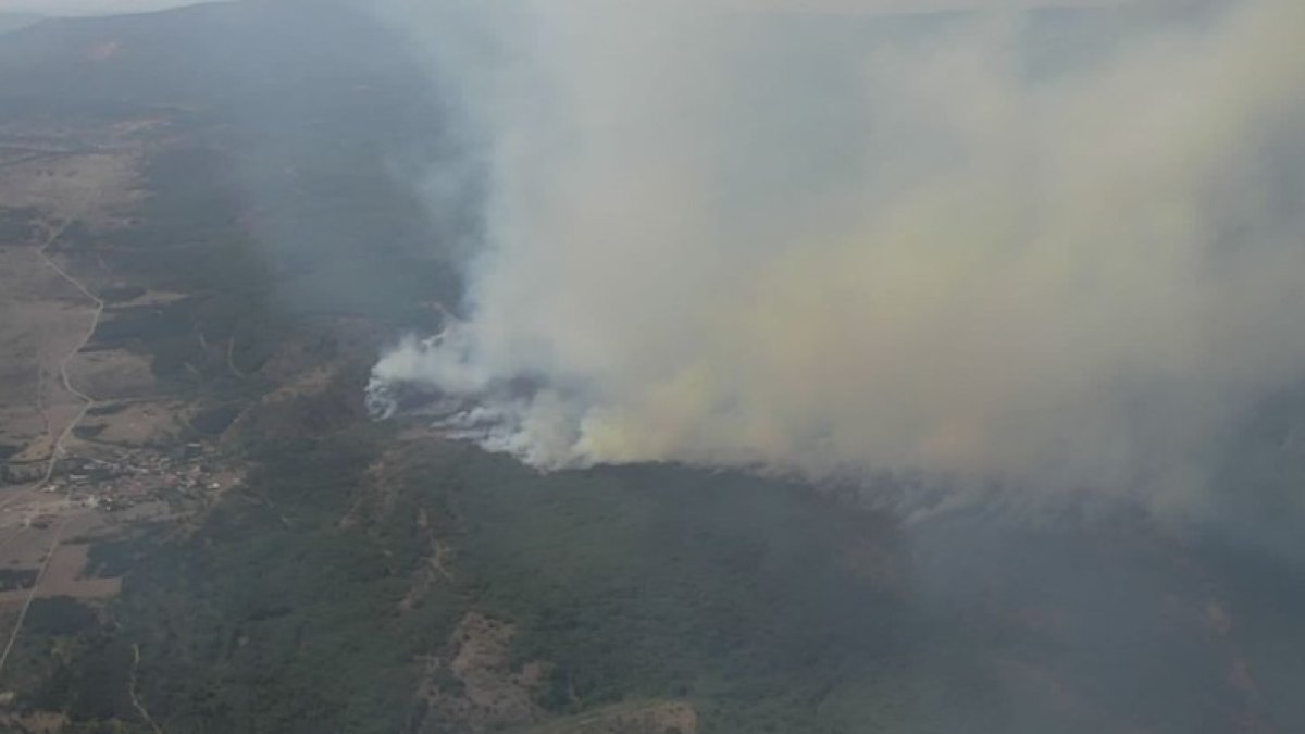 Incendio originado en Monterrubio dela Demanda