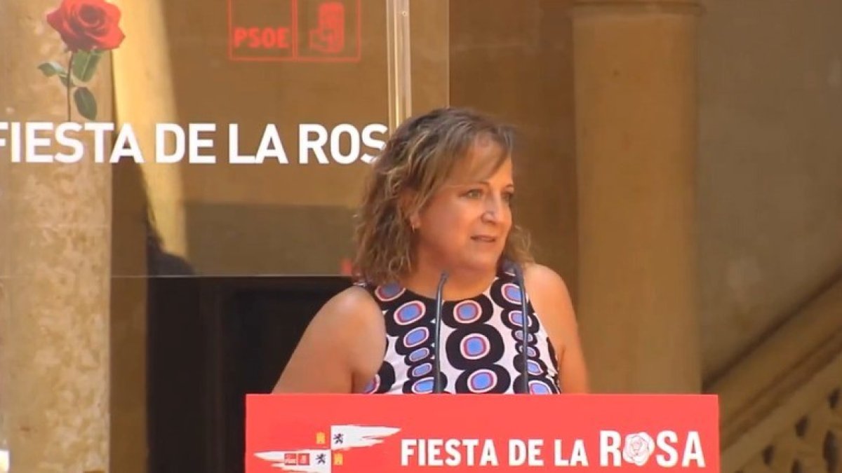 La secretaria de la UE de la Comisión Ejecutiva Federal del PSOE y presidenta del Grupo de Socialistas y Demócratas del Parlamento Europeo, Iratxe García, este domingo en León
